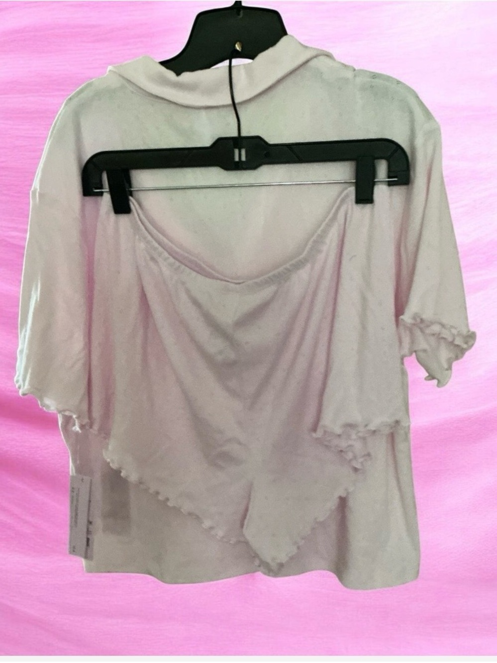 wild fable Light Pink Short Pajama Set - Button-Front Top & Shorts - Picture 3 of 5